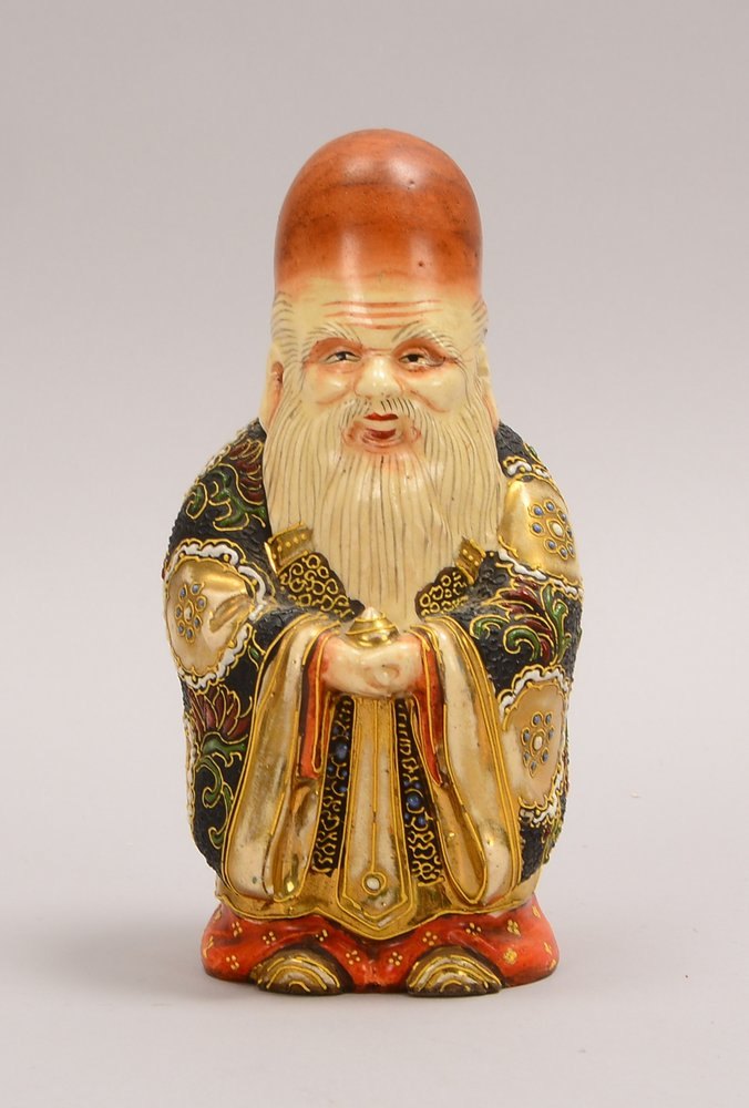 Porzellanfigur (Satsuma/Japan), 'Konfuzius'-Darstellung; Höhe 18 cm