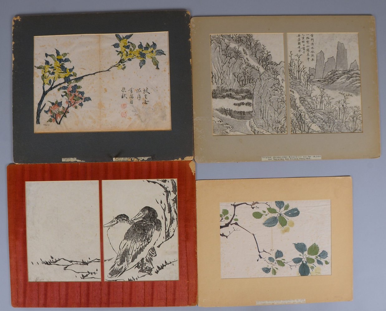 4 Holzschnitte, Naturmotive ('Landschaft', botan. Studien, u.a.), ungerahmt