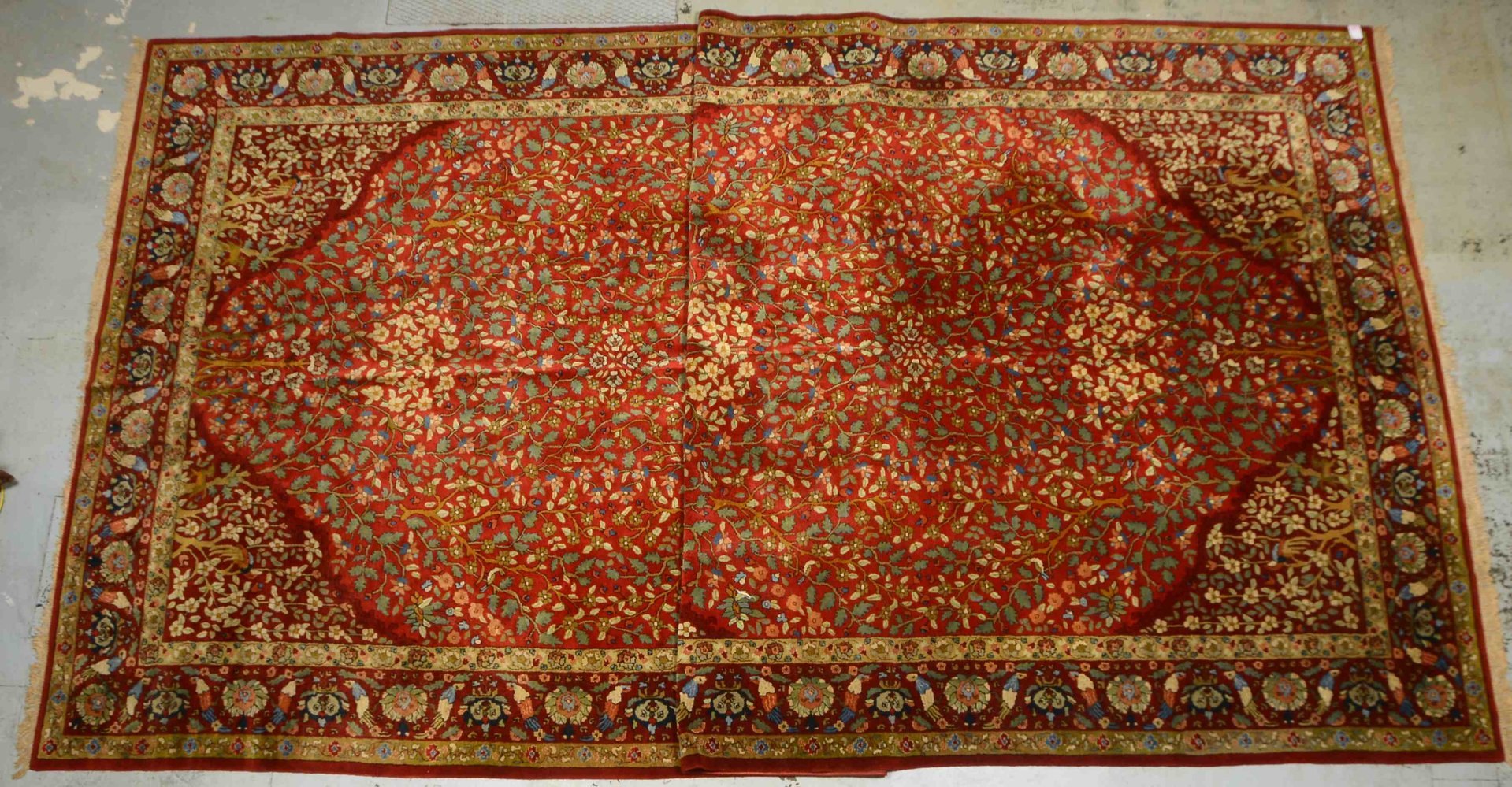 Tetex/Tefzet, mit Schurwolle/handgetuftet, 'Arts & crafts'-Motive - im Überformat!