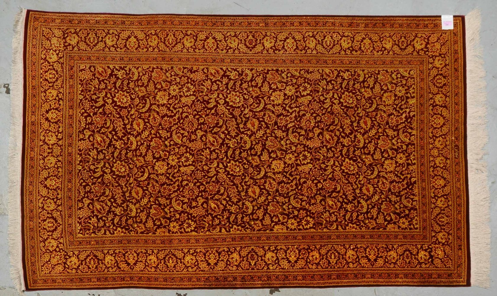 Exkl. Ghom (Iran), Seide auf Seide, sehr feine Kn., ca. 1 Mio. Knoten/qm, komplett