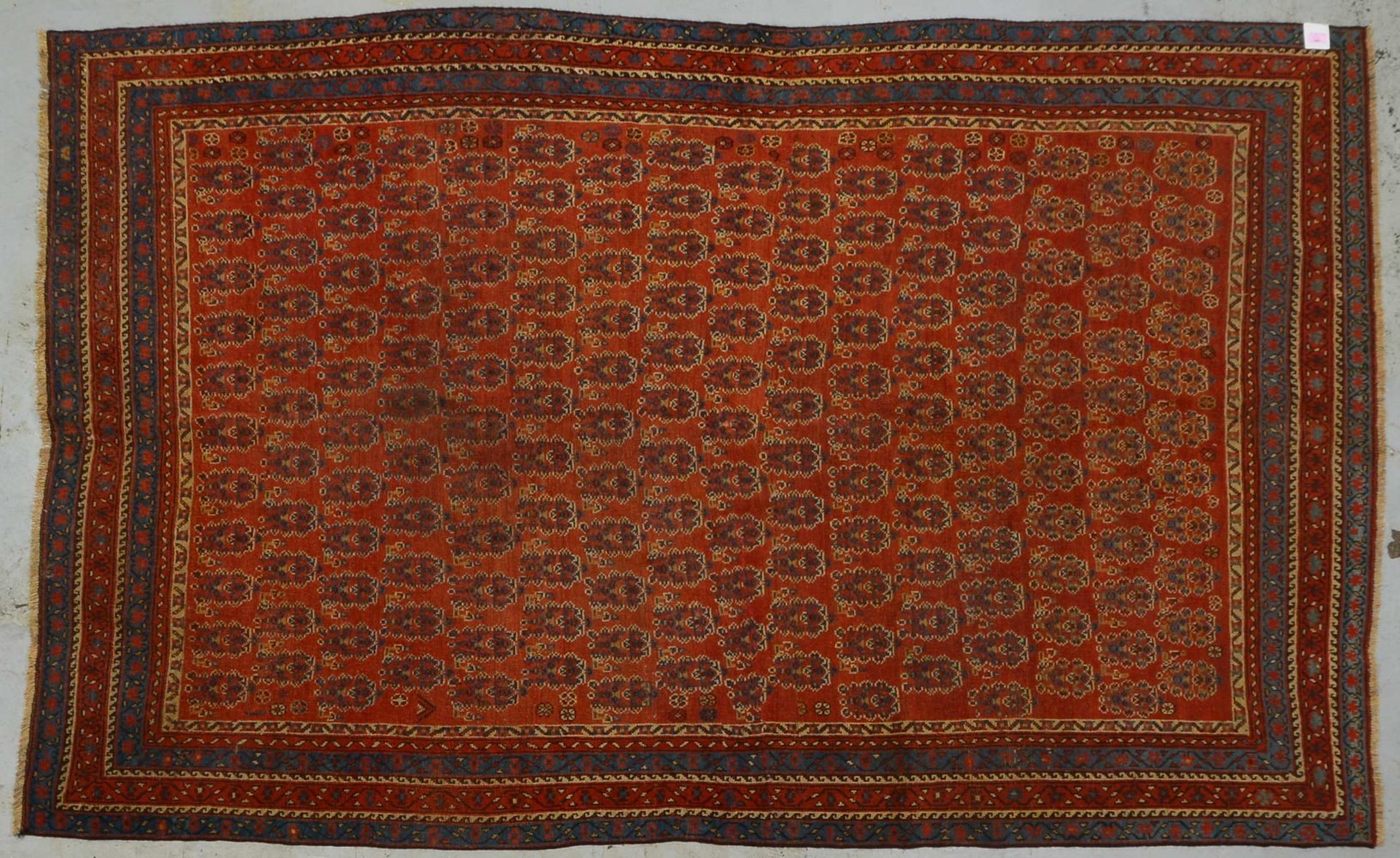 Khamseh (um 1900), Wolle auf Wolle, Pflanzenfarben, tuchartiger Griff, guter Zust.