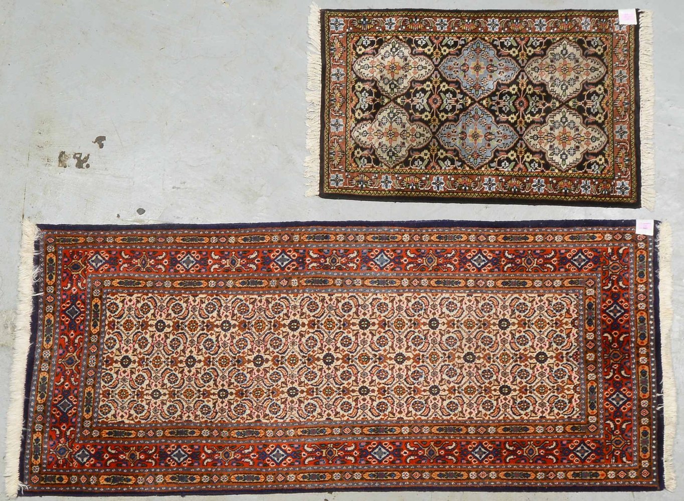 Orientgalerie und -brücke, Flor in guter Erh.; Maße 184 x 79 cm/Maße 95 x 59 cm