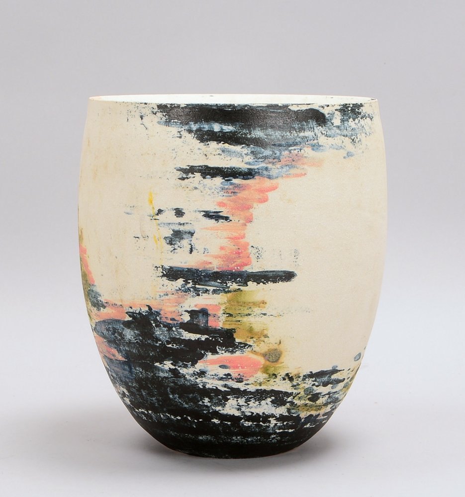 Alber, Frauke, Künstler-Keramikvase, im Boden dat./Künstlersignet; Höhe 26 cm, Ø 22 cm