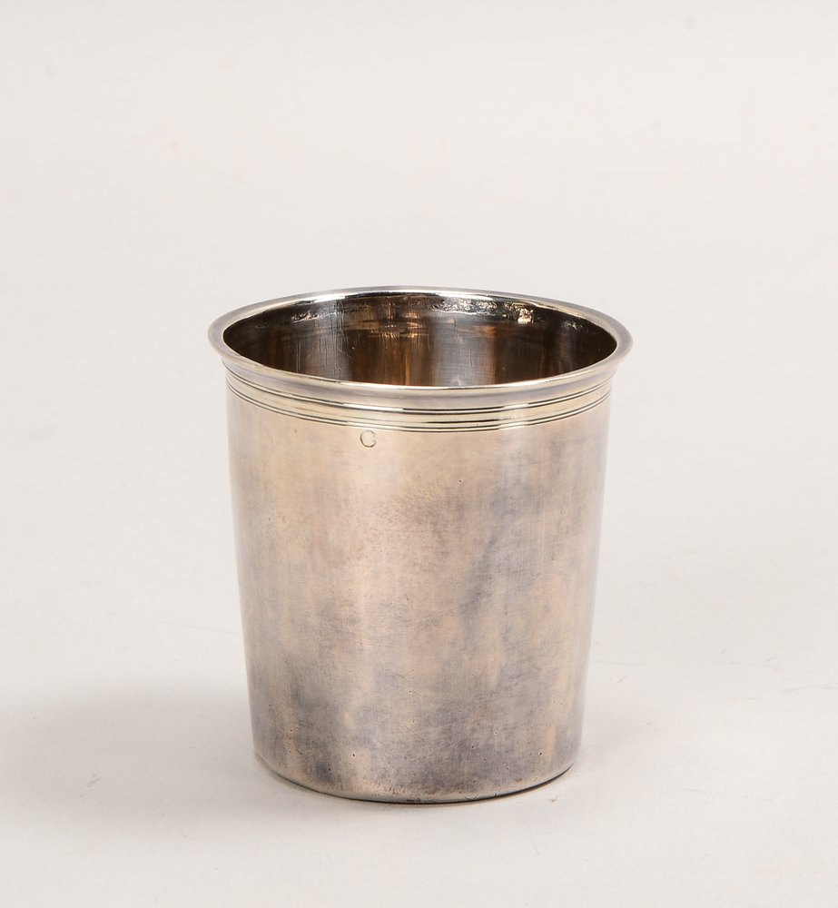 Alter Taufbecher, Silber (Kopfpunze 'Bärtiger Mann', Beschaumeister 'C.L.'); Gew. 57 g