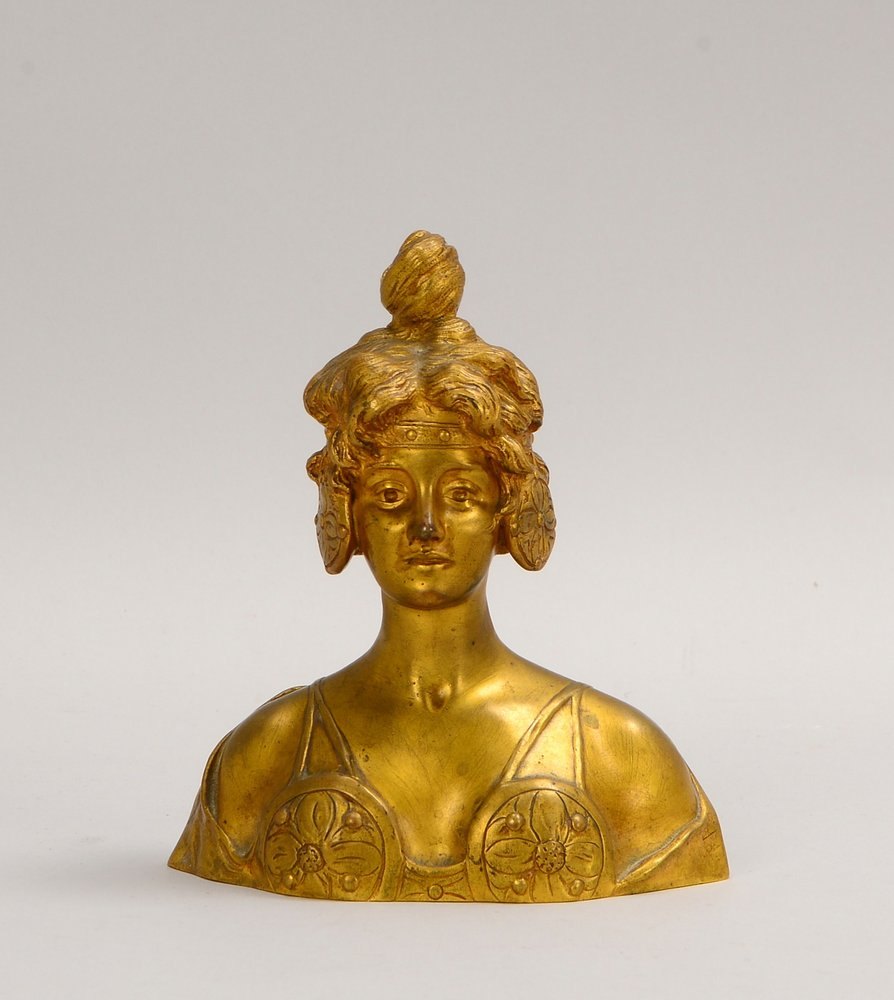 v.d. Straeten, G., Bronzebüste, 'Frauenportrait', verg., verso sign., mit Gießerstempel