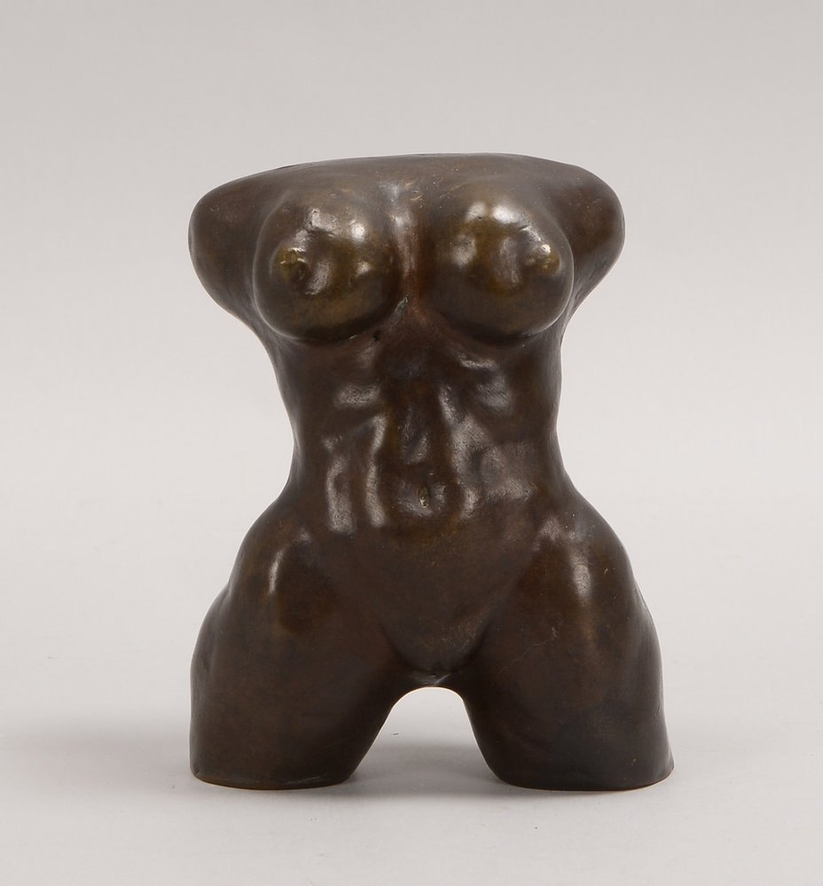 Bronzeskulptur, 'Weiblicher Torso', Hohlgussfigur, unsigniert; Höhe 14 cm