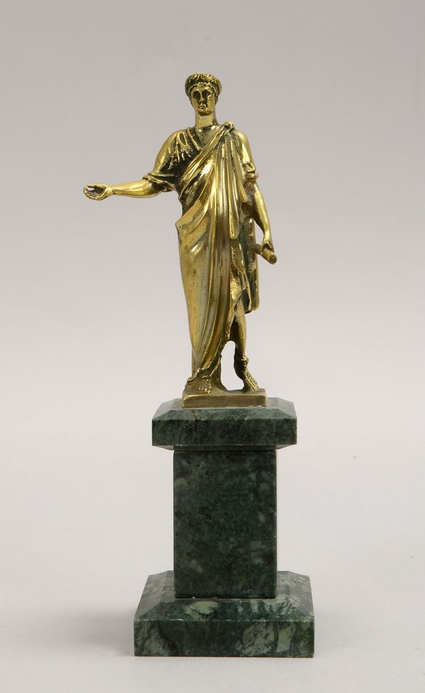 Bronzeskulptur, 'Herzog von Richelieu', unsign., Figur auf hohem Postament; Höhe 17 cm