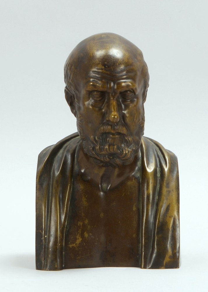 Portraitbüste, Bronze, 'Hippokrates', unsign., mit Gießerstempel 'Susse Frères', bez.