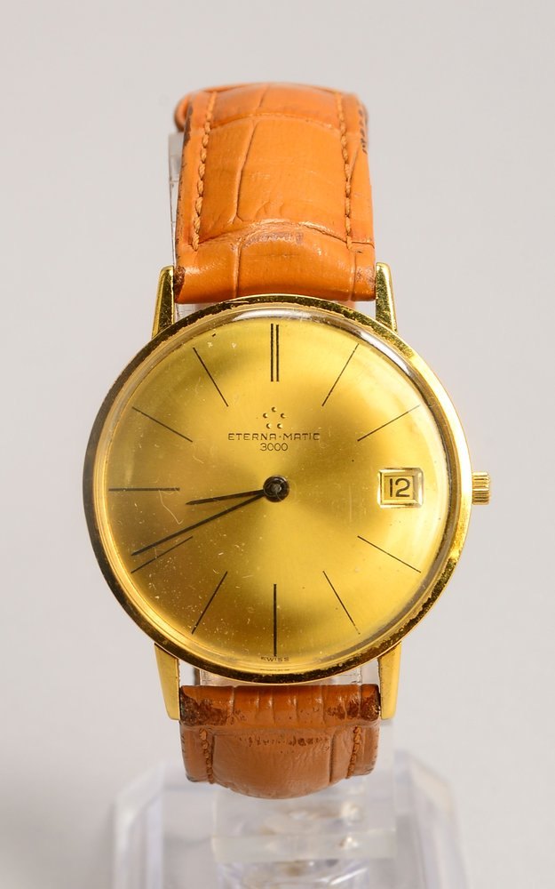 HAU 'Eterna-Matic 300', Handaufzug, 750 GG, goldf. Ziffernblatt, Strichind./Dat.
