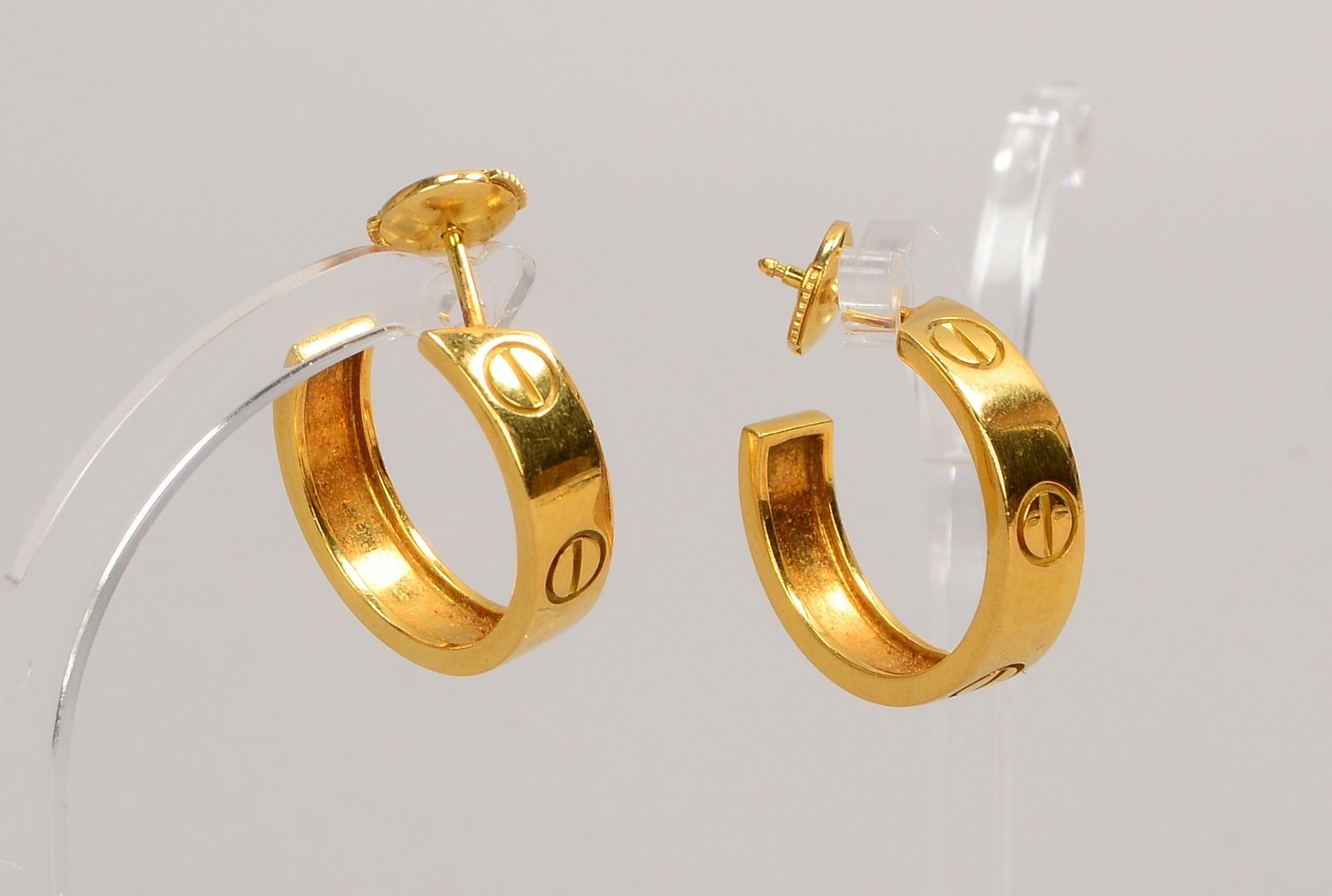 Cartier-Ohrst. ('Love'), 750 GG (gest.), Creolen - in original Verpackung; Gew. 8,80 g