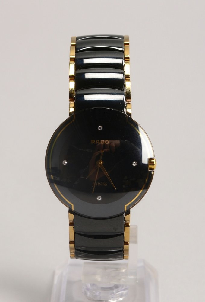 Unisex-Uhr, Rado 'Jubilé', Stahl/Keramik, Quarz, Ziffernbl. mit 4x kl. Diam.