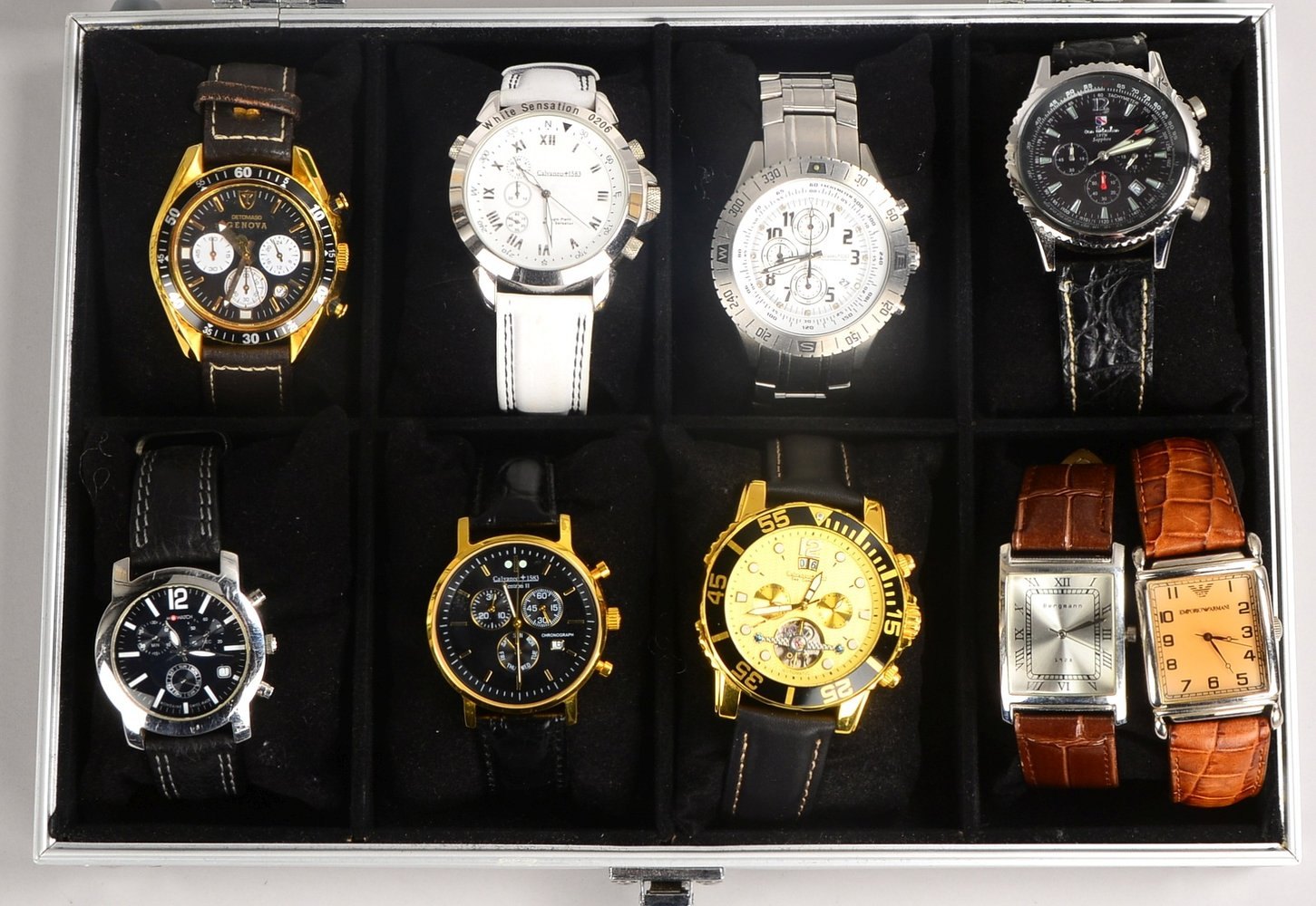 9 HAU, versch. Hersteller (Detomaso, Calvaneo, Emporio Armani, u.a.), im Kasten