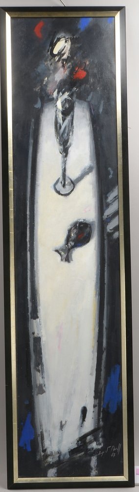 Rosell, Augusto, 'Tischstillleben mit Fisch und Sekt', Öl/Lw, sign./dat. (19)'87'