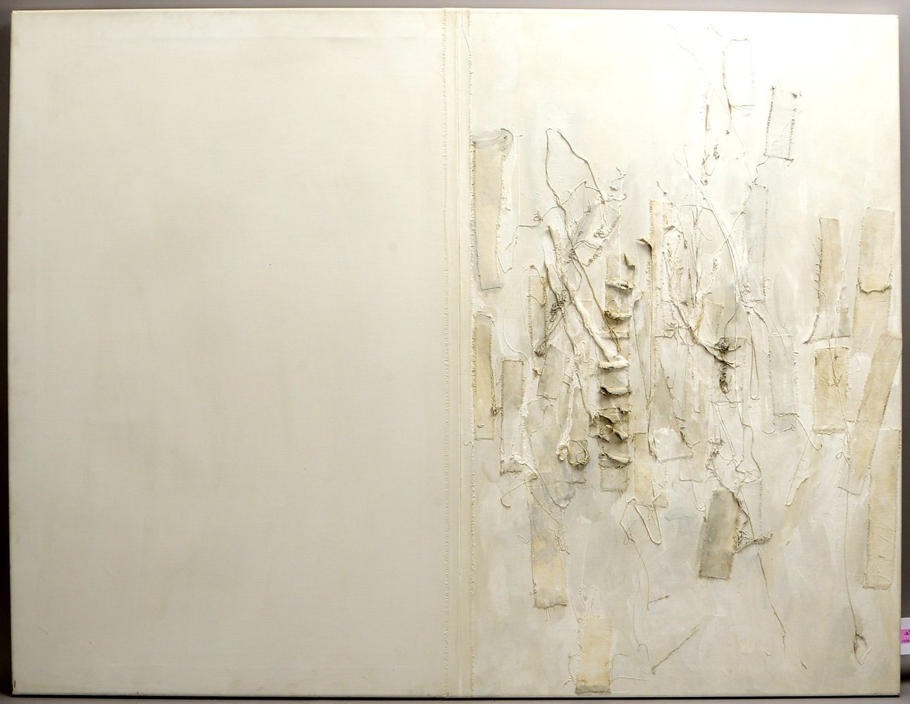 Micus, Eduard, 'Coudrage 345', Collage und Öl/Lw, verso bet./sign., dat. (19)'77'