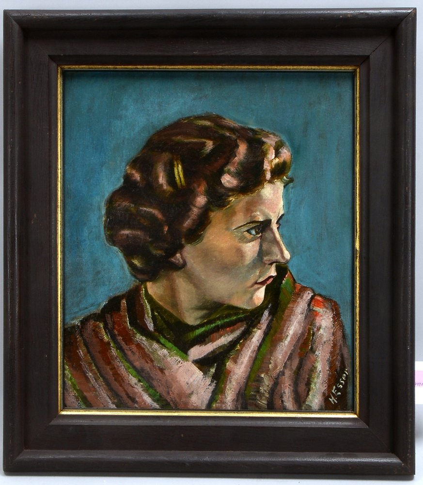 Esser, Heinrich, 'Frauenportrait', Öl auf Malkarton/gerahmt, unten rechts signiert