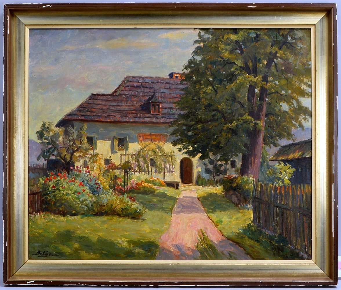 Betyna, Paul, 'Vorgartenidyll', Öl/Lw, unten links signiert; Rahmenmaße 72 x 86 cm