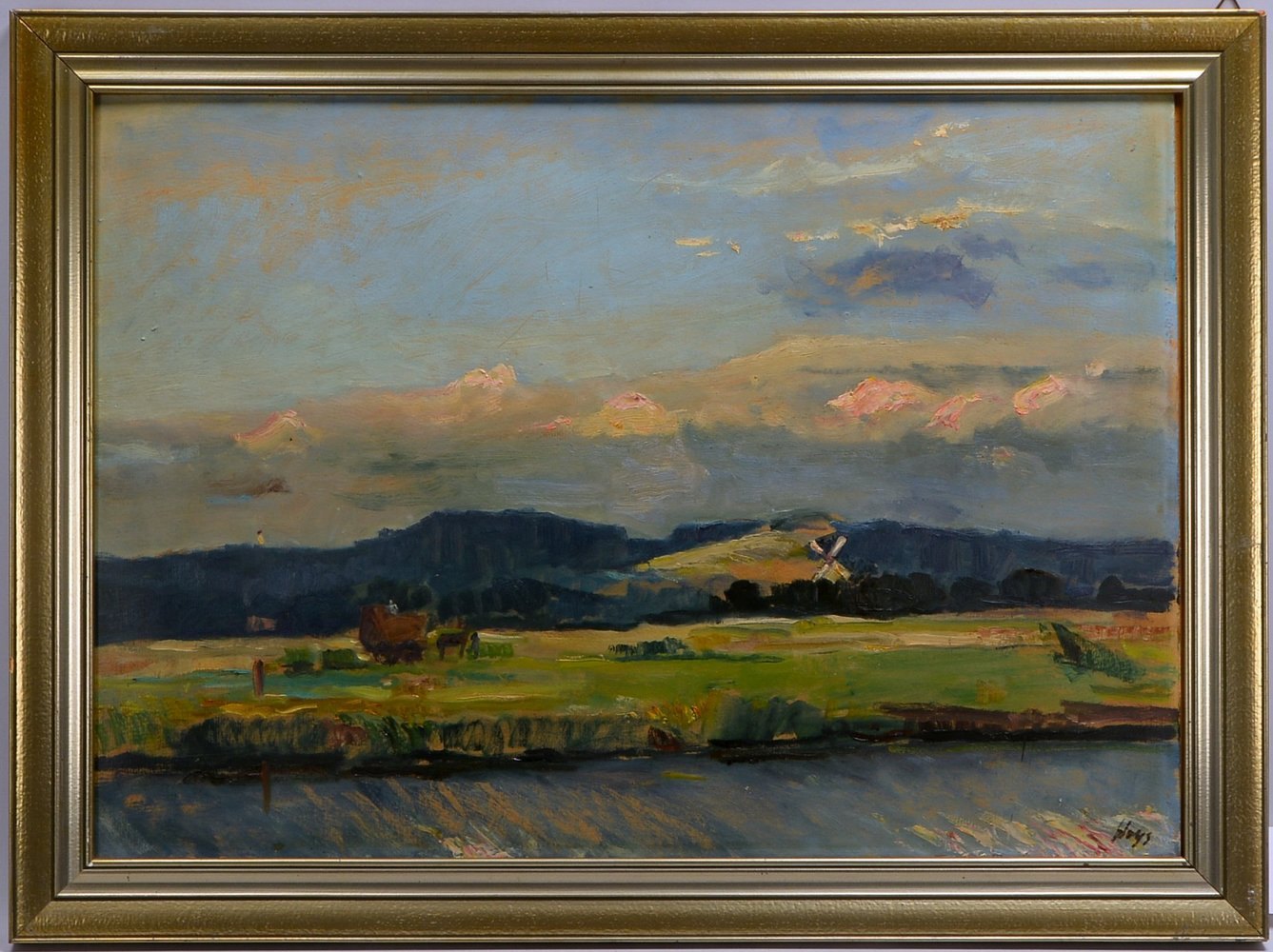 Huys, Bernhard, 'Spätsommerlandschaft', Öl auf Malkarton/gerahmt, unten rechts sign.