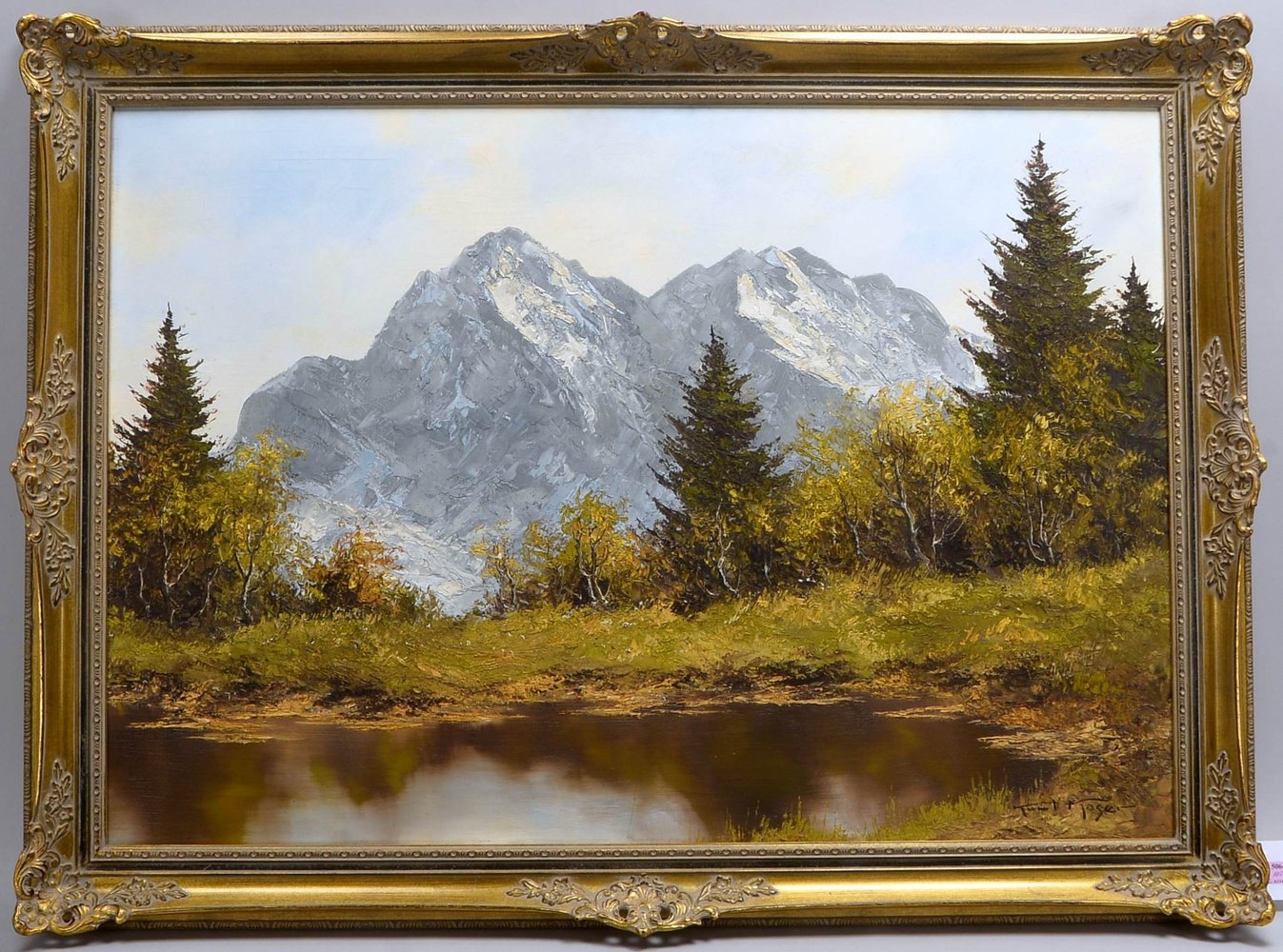 Moser, Kurt, 'Wetterstein bei Mittenwald', Öl/Lw, unten re. sign.; Rahmenmaße 84 x 114,5 cm