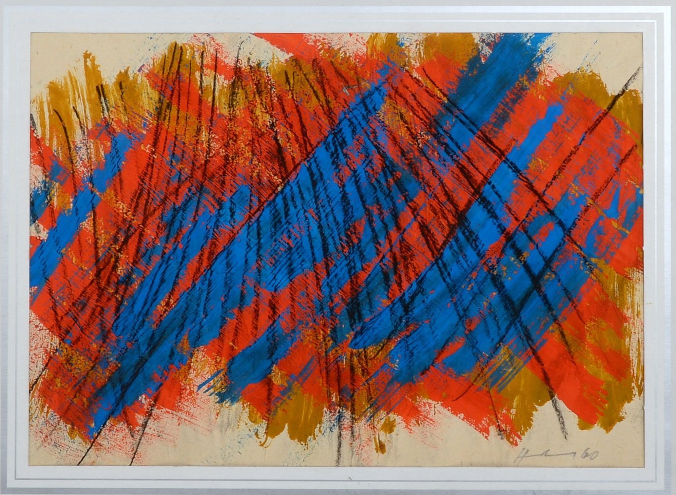 Hartung, Hans (zugeschr.), 'Abstrakte Kompos.', Mischtechnik, sign./dat. '1960', unter PP