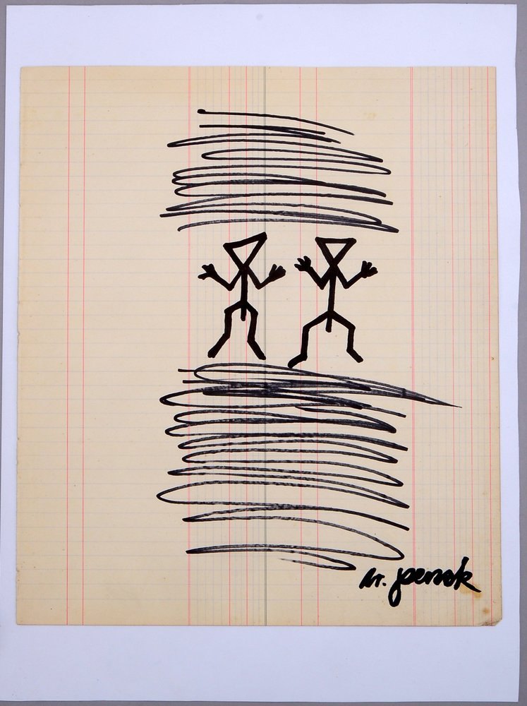 Penck, A.R. (zugeschrieben), 'Männchen - abstrakt', Filzstift, sign.; Blattmaße ca. 27 x 32 cm