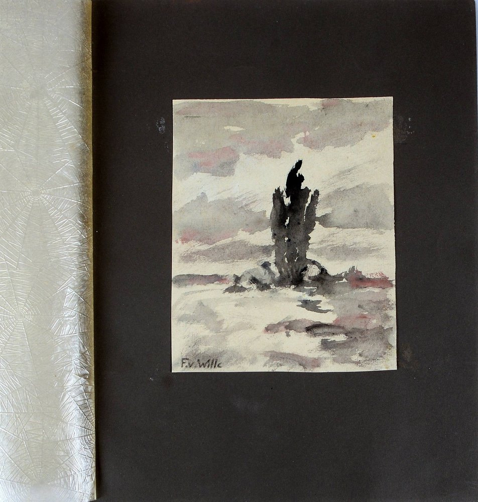 von Wille, Fritz, 'Eifellandschaft', Aquarell, signiert, auf Unterlage fixiert