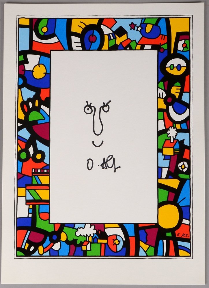 Alt, Otmar, Serigrafie mit kl. Zeichn./Filzstift, hier: Unikat, handsign., guter Zustand