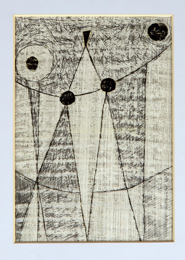 Geitlinger, Ernst, 'Im Garten', orig. Zeichnung, handsigniert/datiert '1958'