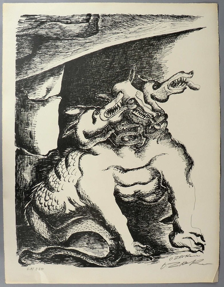 Zadkine, Ossip, 'Euripides - Die Arbeiten des Herakles', Lithogr./Bütten, handsign./dat. '1960'