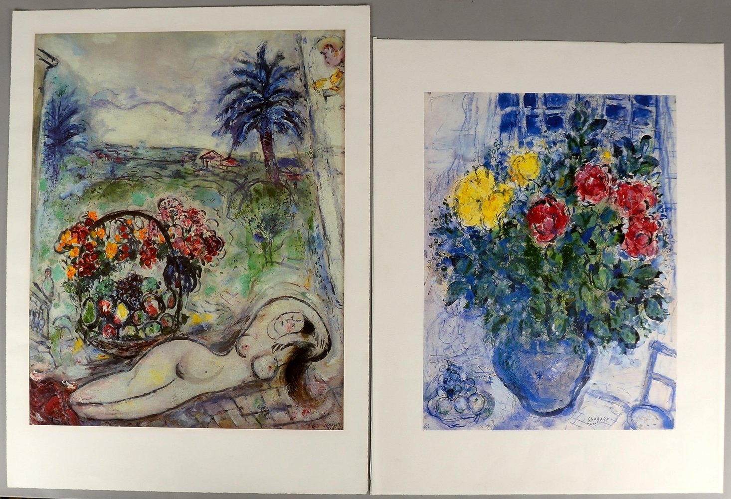Chagall, Marc, 2 Granolithografien, limit. Kunstdrucke, 1x handsign., verso gest.