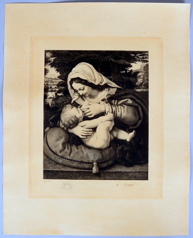 Besse, A.G. (nach Andrea Solario), 'Madonna...', Rad., Aufl. 100 Exempl., handsign.