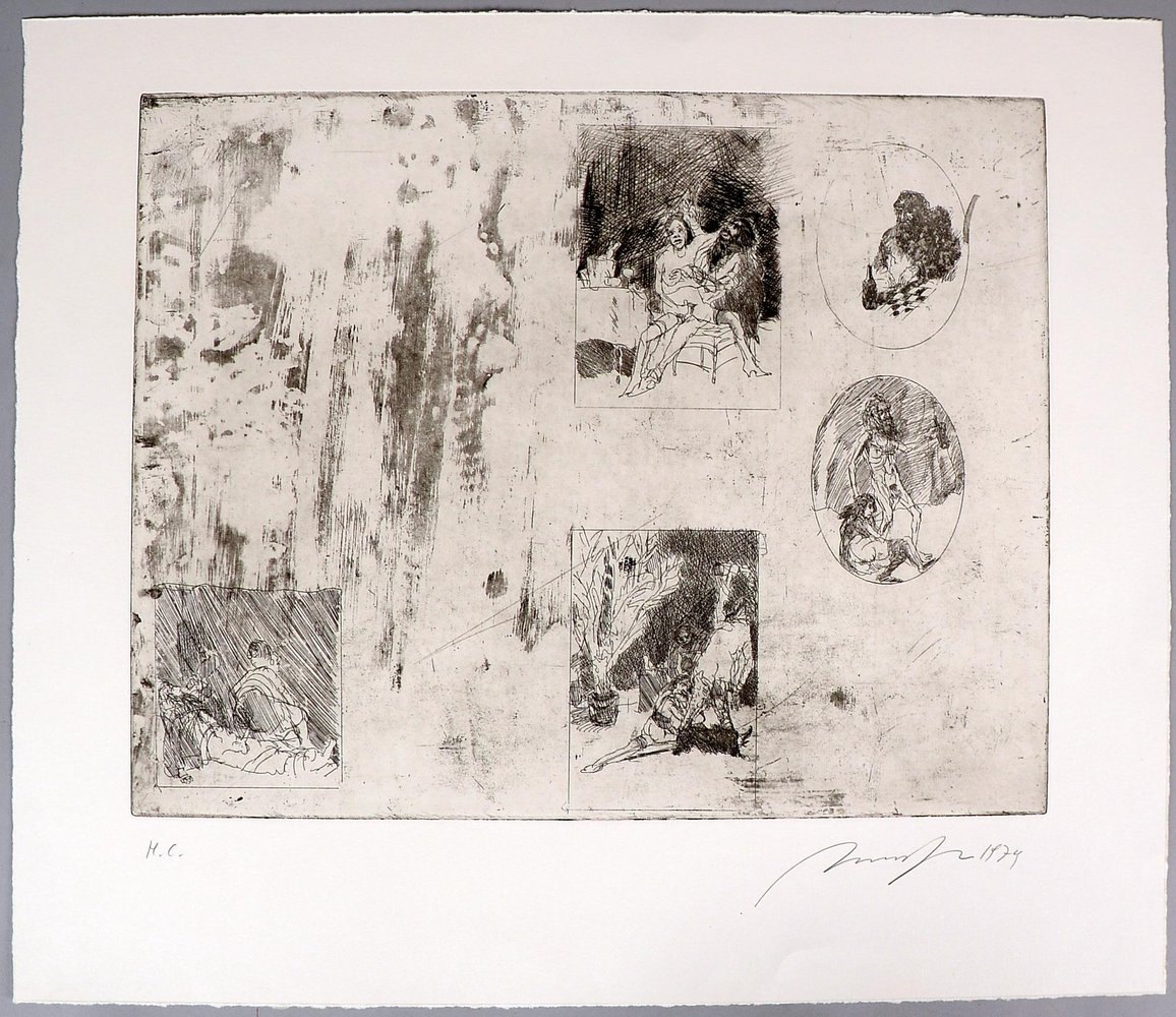 Hrdlicka, Alfred, 'Tschigorin in Havanna', Rad., Aufl.: H.C.-Exemplar, handsign./dat. '1979'