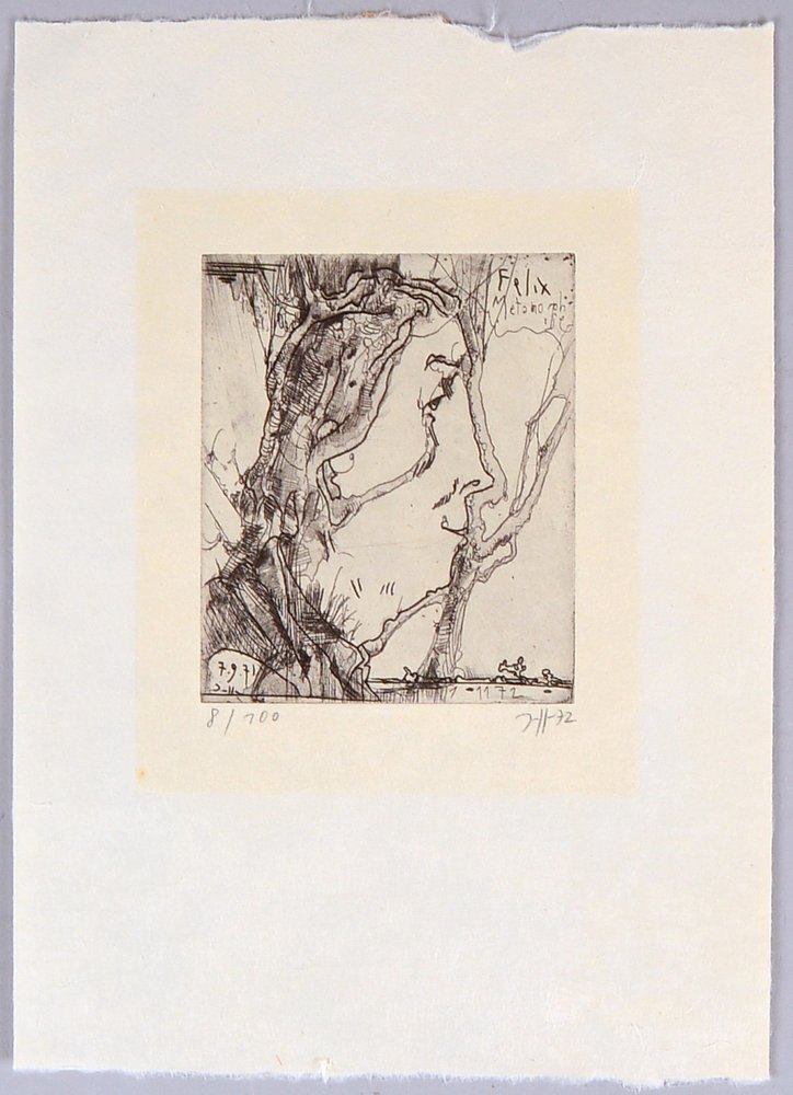 Janssen, Horst, 'Felix Metamorphose', Radierung, Aufl. 100 Exempl. handsign./dat. '1972'