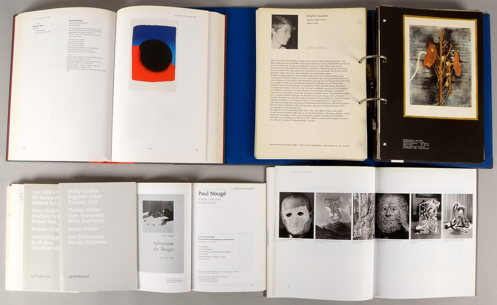 Griffelkunst-Lit.: Bd. 'Griffelkunst - Ed. 1976-2000', 5x kl. Begleitbände, und Order/Verz.