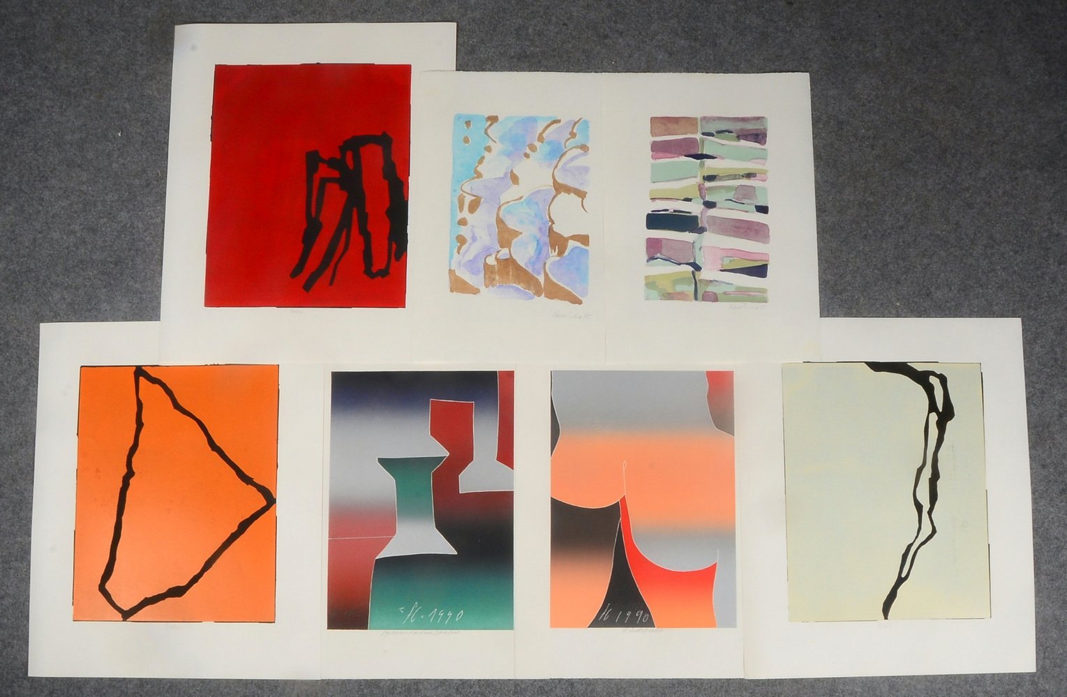7 Grafiken (aus Griffelkunst-Slg.), Arbeiten auf Papier, versch. Künstler/teils dat.