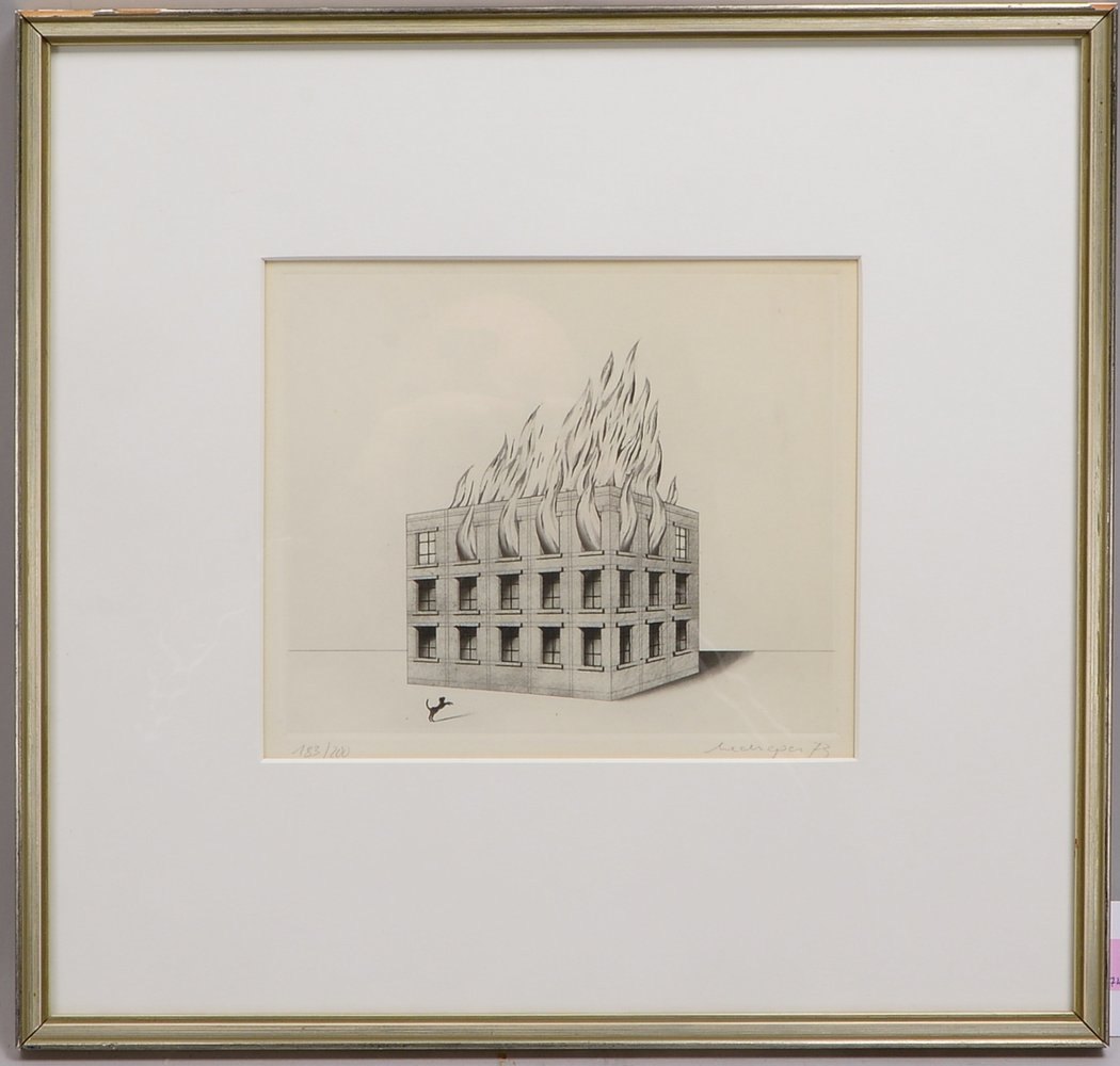 Meckseper, Friedr., 'Feuer', Rad., Aufl. '183/200', sign./dat. (19)'73', unter PP hinter Glas