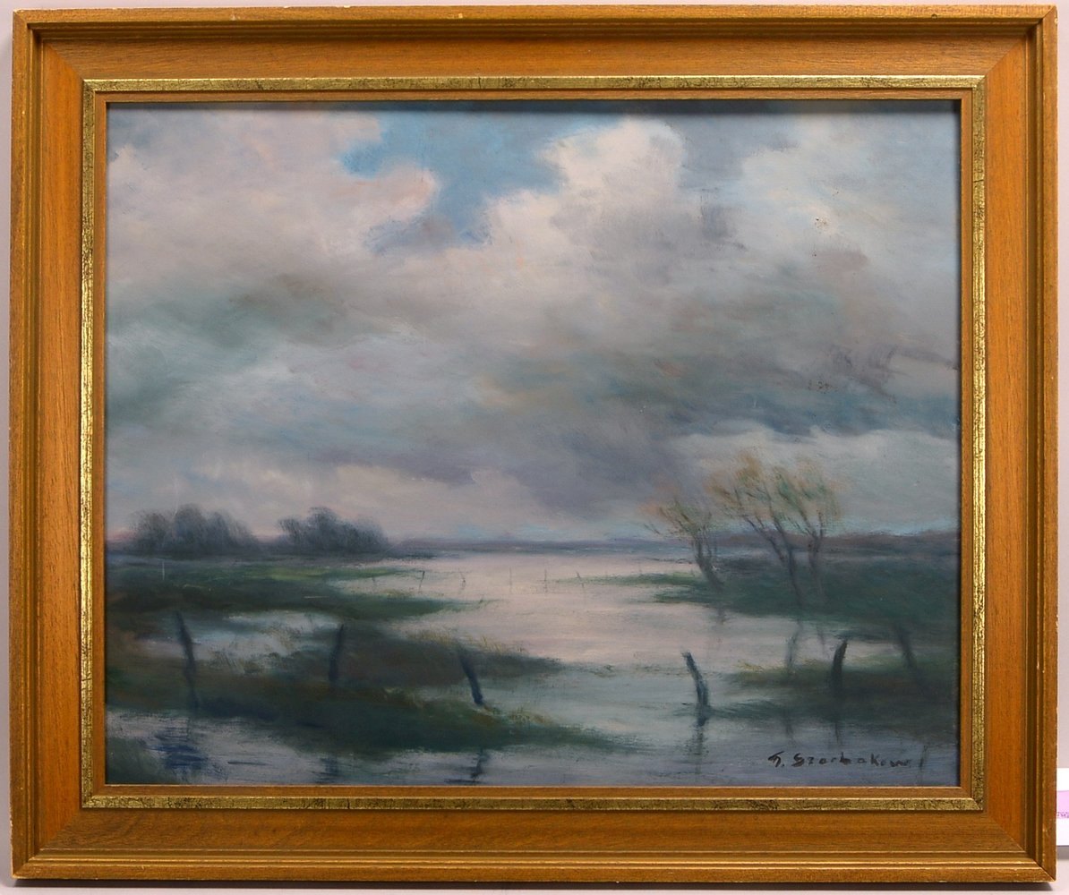 Szerbakow, Feodor, 'Herbstliches Moor', Öl auf Hartfaser/gerahmt, unten re. sign.