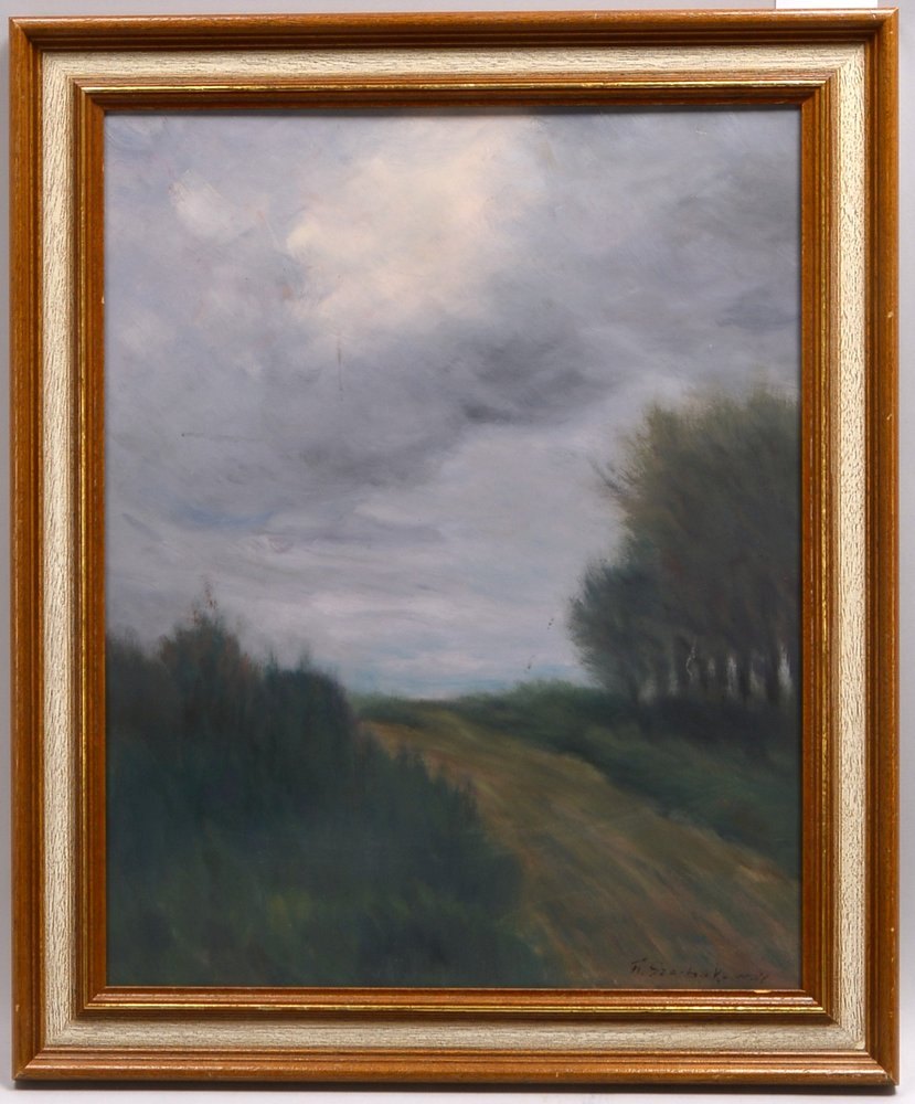 Szerbakow, Feodor, 'Feldweg', Öl auf Hartfaser/gerahmt, unten rechts signiert
