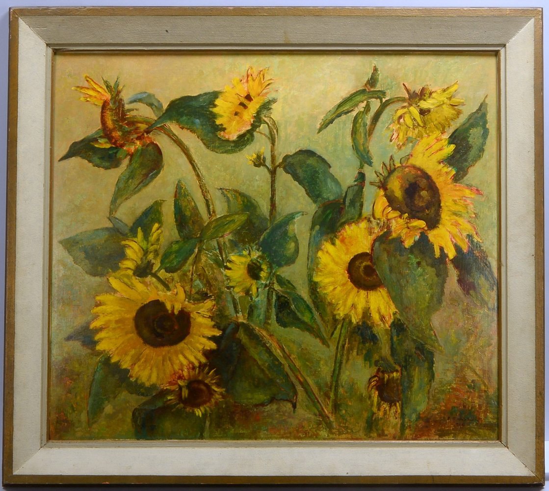 Hartwig, Emil Bert, 'Sonnenblumen', Öl auf Hartfaser, sign.; Rahmenmaße 84 x 94 cm