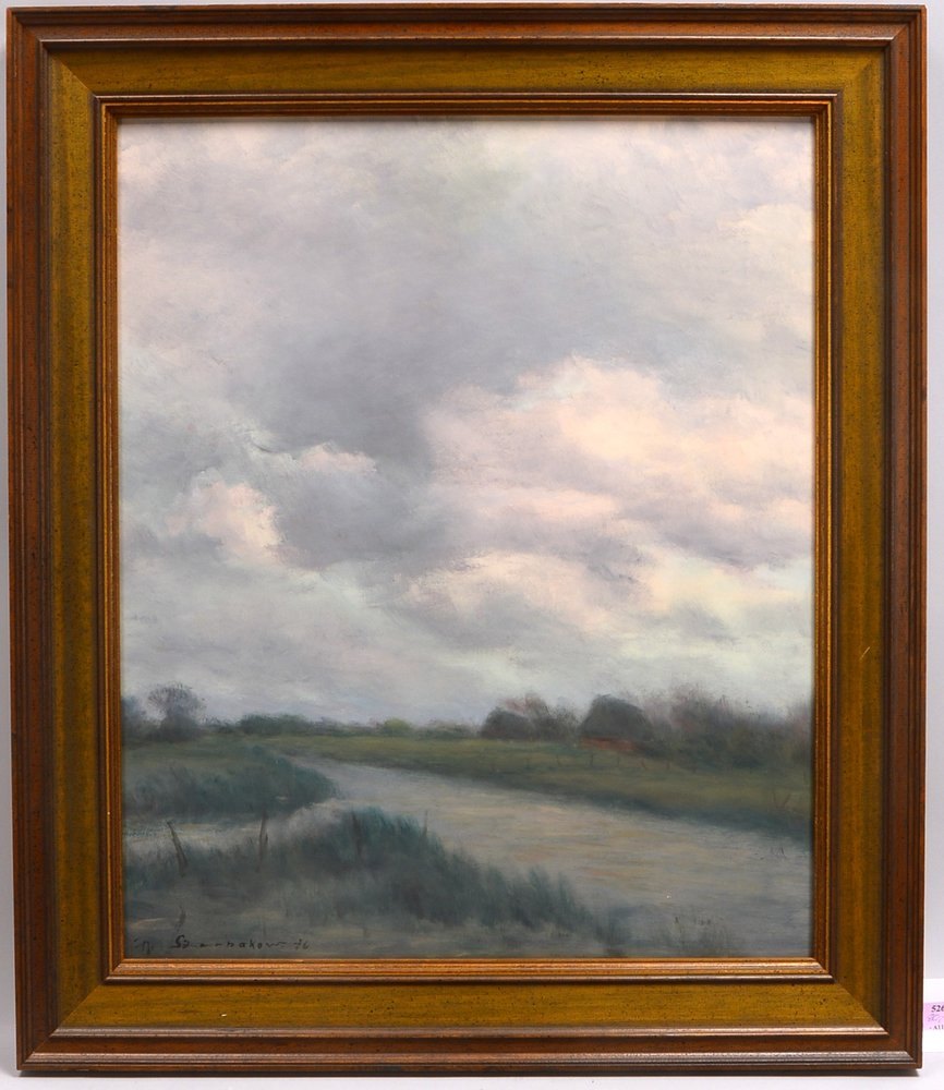 Szerbakow, Feodor, 'Wolken überm Moor', Öl/Lw, sign.; Rahmenmaße 72 x 62 cm