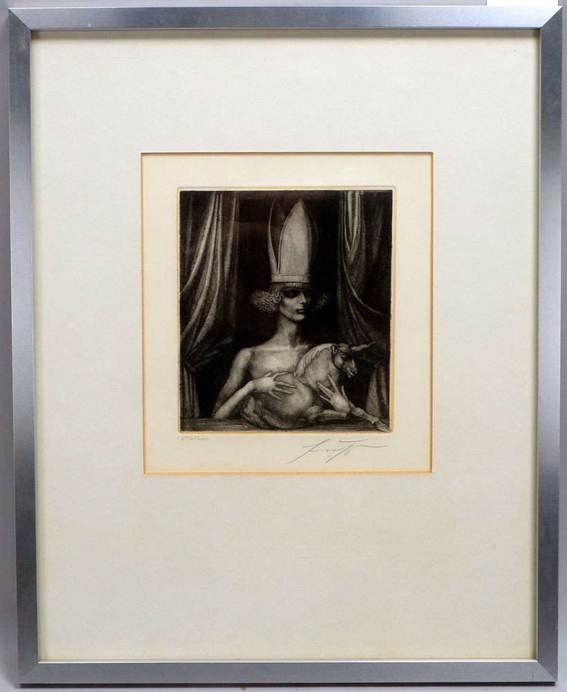 Fuchs, Ernst, 'Eva Evequa', Rad., Aufl. '2.196/3.000', sign., unter PP hinter Glas ger.