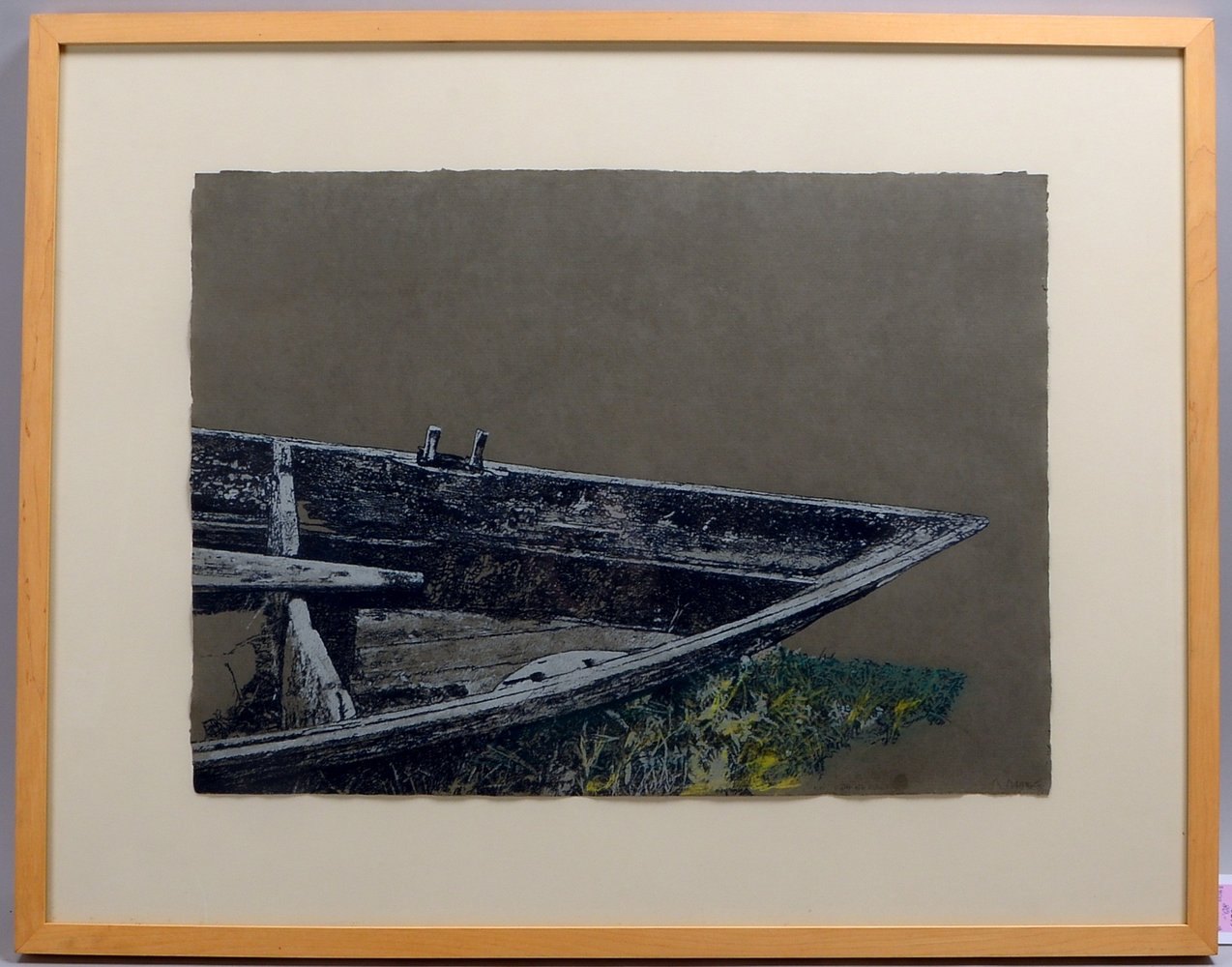 Schwarz, Reiner, 'Der alte Kahn', Lithografie, sign./dat., hinter Glas