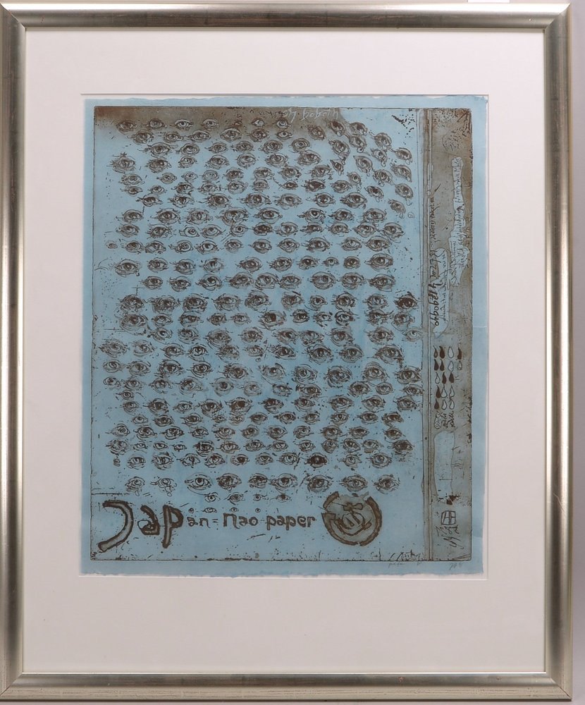 Janssen, Horst, 'Augen - Oh Babeth', Rad. auf bl. Japan, monogr./dat. (19)'91', unter PP