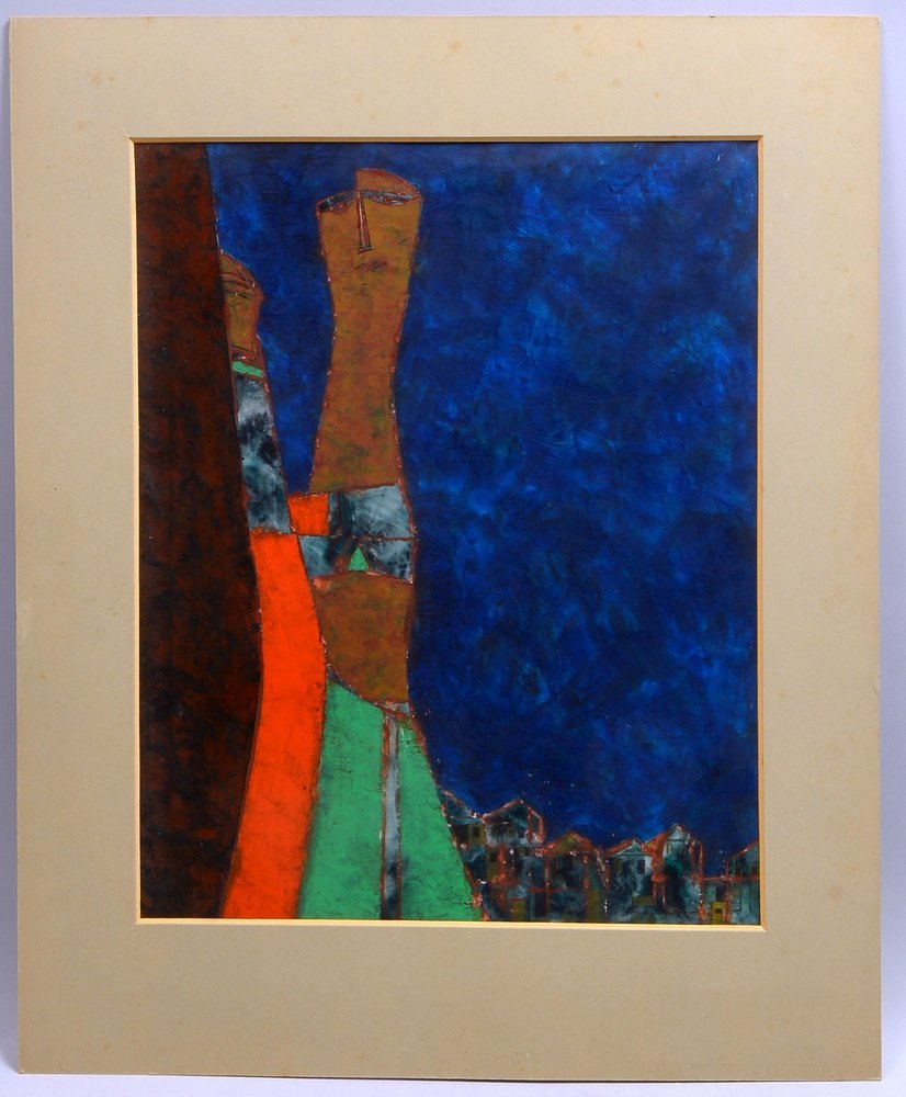 Gouache, 'Abstrakte Kompos.', unten re. sign., verso sign./dat. (19)'63'; Bildmaße 53 x 42 cm