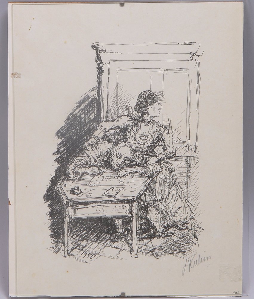 Kubin, Alfred, 'Das Testament', Lithografie, bleisign.; Blattmaße 35 x 28 cm