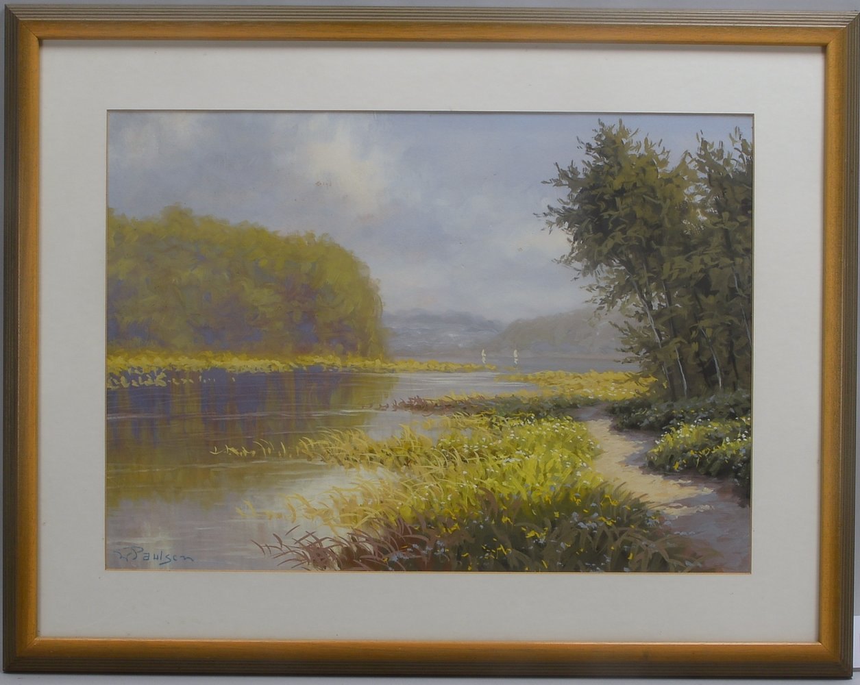 Paulsen, W., 'Kellersee', Gouache, sign., unter PP hinter Glas; Rahmenmaße 70 x 89 cm