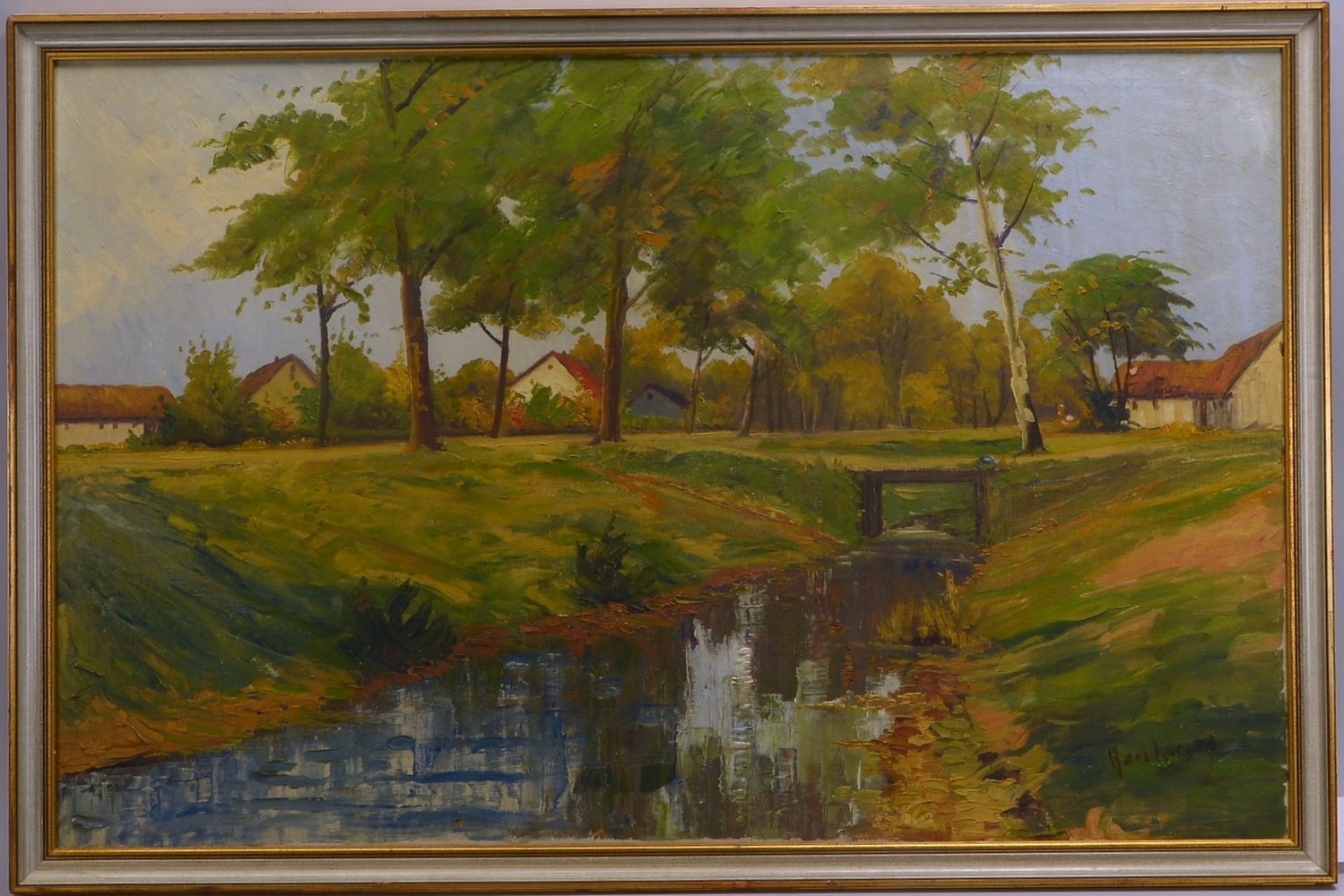Larson, Axel, 'Dorfidylle', Öl/Lw, unten re. sign.; Bildmaße 68 x 104 cm