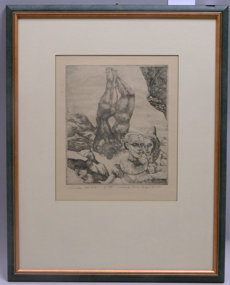 Peuker-Knieper, Annegret, 'Commedia dell'arte', Radierung, Aufl. '5/20', dat. '1979', unter PP