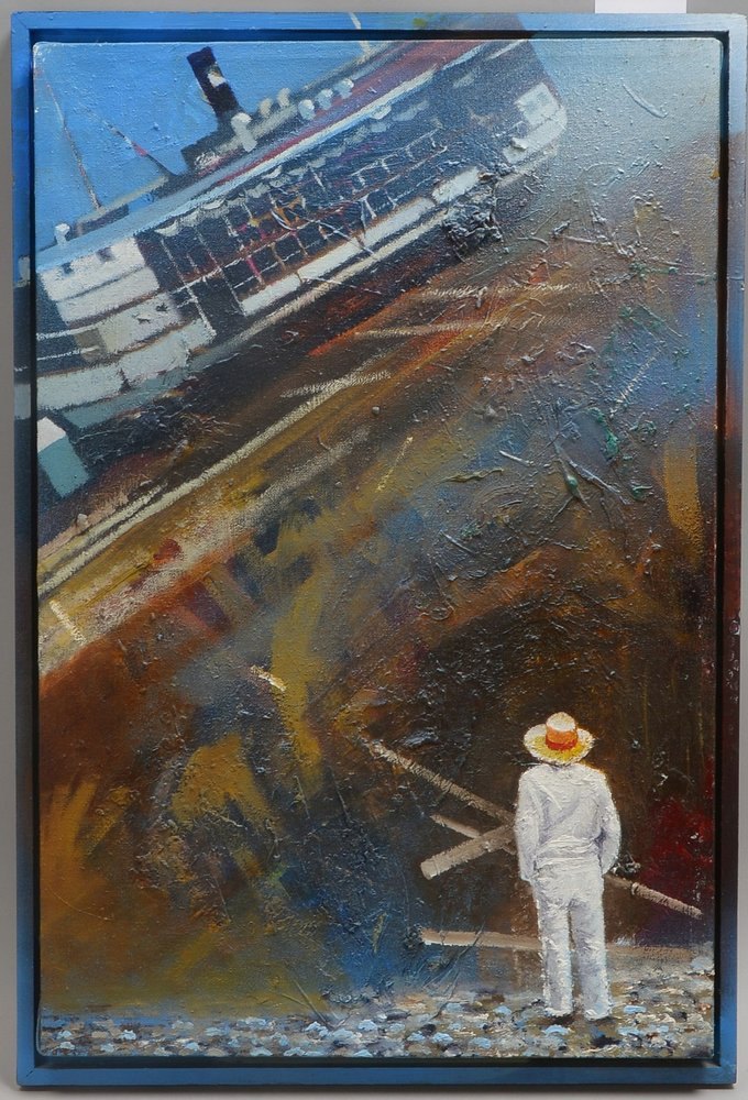 Mönster, Jub, 'Fitzgeraldo', Öl/Leinen, verso sign./dat. '1992' und betitelt; Maße 65 x 44 cm