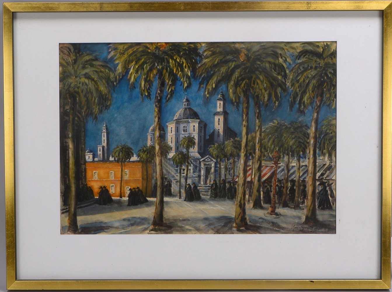 Capuzzo, Mario, 'Cadiz', Aquarell, signiert, datiert '1964' und ortsbez., unter PP