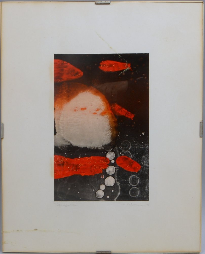Schermann, K., 'Tiefseegarten', Mischtechnik/Papier, bleisign., unter PP hinter Glas